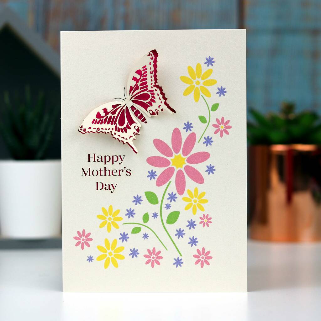 Mother's Day Papercut And Printed Butterfly Card By Pogofandango ...