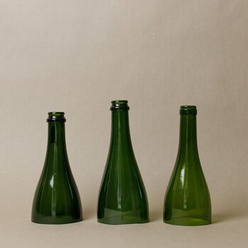 Set Of Three Wine Bottle Candlesticks With Candles, 6 of 12