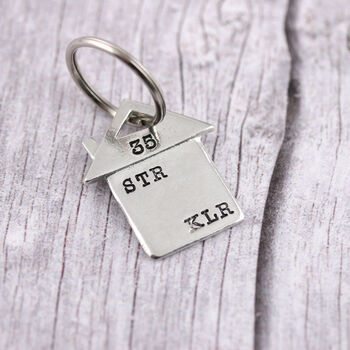 Personalised New Home Housewarming Gift Pewter Keyring, 10 of 12
