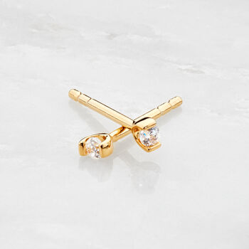 Gold Or Silver Small Simple Diamond Style Studs, 2 of 7