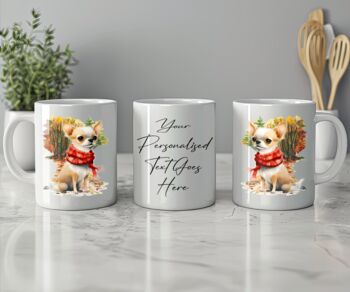 Personalised Chihuahua Autumn Dog Walk Keepsake Gift Mug, 2 of 2