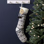 Personalised Winter Walks Grey And White Stocking, thumbnail 1 of 5