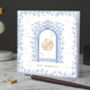 Powder Blue Eid Mubarak Greeting Card With Gold Foil Calligraphy, thumbnail 1 of 2