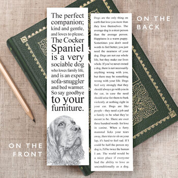 Funny Cocker Spaniel Dog Bookmark, 2 of 7