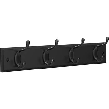 Wall Mounted Coat Rack With Four Metal Hooks, 9 of 12