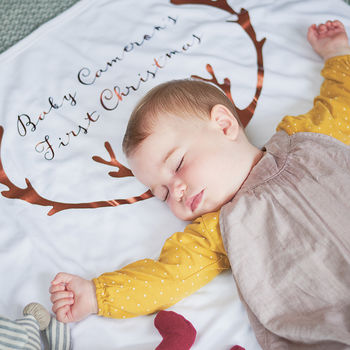 Personalised Antler Baby Blanket, 2 of 5