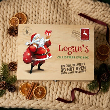 Personalised Cartoon Santa Christmas Eve Box Five Sizes, 2 of 12