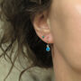 Turquoise December Birthstone Earrings | Gold Or Silver, thumbnail 7 of 11