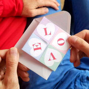 Personalised Valentine Origami Fortune Teller Card, 3 of 10