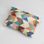 Multicoloured Geometric Lumbar Block Print Cushion Cover, thumbnail 4 of 12