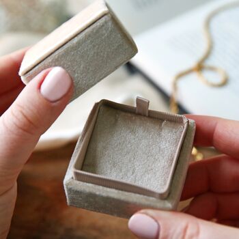 Personalised Engraved Natural Velvet Necklace Box, 4 of 5