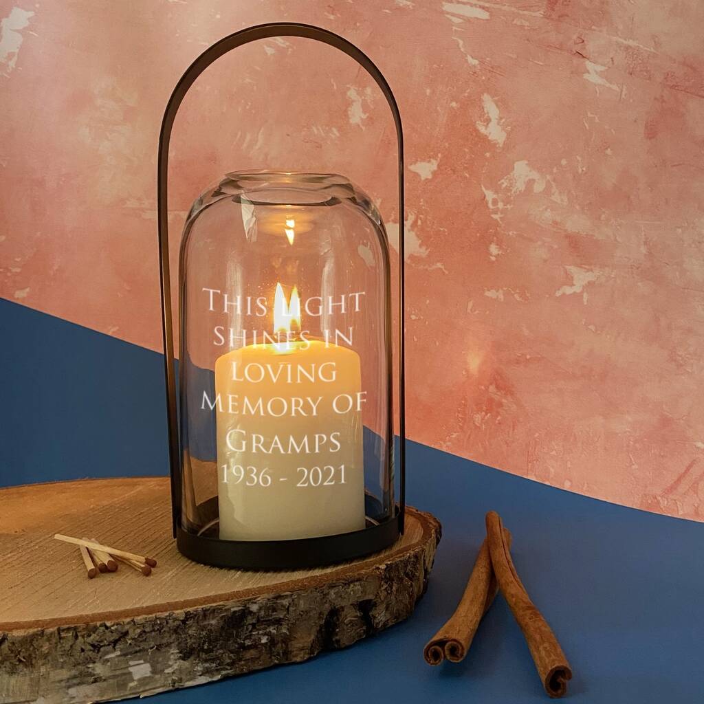 Personalised Memorial Candle Lantern By The Glass Yard