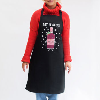 'Let It Sloe' Funny Christmas Apron, 2 of 5