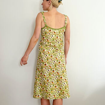 Lacey Nightie In Green Magnolia Print, 4 of 5