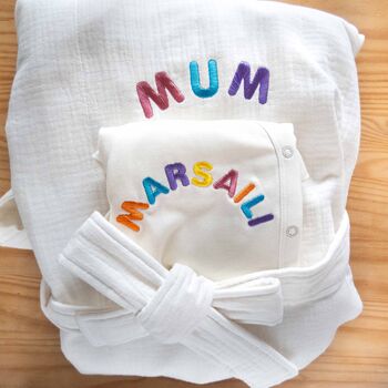 Mummy And Baby Dressing Gown And Romper Personalised Gift Set, 11 of 11