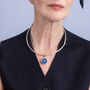 Blue Chalcedony Dome Silver Charm Clip On Pendant, thumbnail 5 of 7