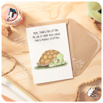 Living At Home Funny Turtles Thank You Mum Cute Card Birthday Mother's Day, 3 of 5