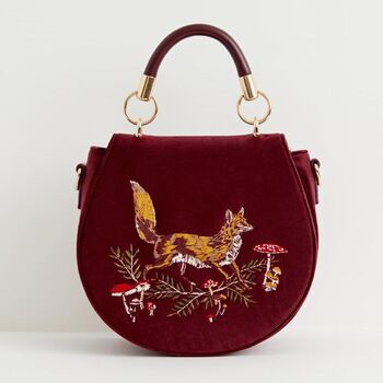 Fable Fox And Mushroom Embroidered Saddle Bag, 2 of 7