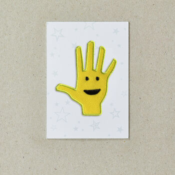 Yellow High Five Iron On Patch, 2 of 6