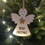 Wooden Angel Decoration Christmas Card, thumbnail 2 of 3