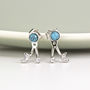 Two Way Turquoise Moon And Star Earrings, thumbnail 2 of 11