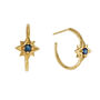 Guiding North Star Birthstone Gold Plated Hoop Earrings Emerald, Sapphire Or Rhodolite, thumbnail 6 of 10