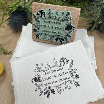 Personalised Autumn Wedding Rubber Stamp, 7 of 9