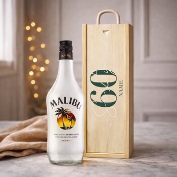 Personalised 60th Birthday Rum Gift Set With Custom Lid, 5 of 11