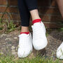 Paisley Burgundy And Organic Sport Red Women Ankle Socks, thumbnail 9 of 11