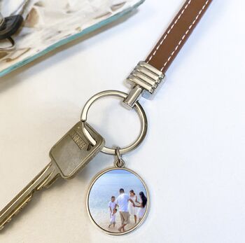 Personalised Photograph Faux Leather Strap And Key Ring, 3 of 8