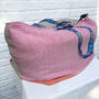 Vintage Ikea Bag Pink Wool And Cream Stripes, thumbnail 2 of 4