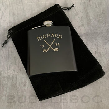 Personalised Golfers Hip Flask, 4 of 5