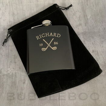 Personalised Golfers Hip Flask, 5 of 10