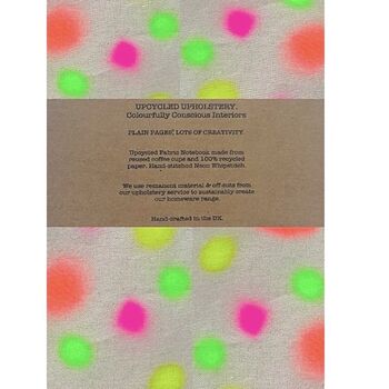 Upcycled A5 Notebook Using Reused Coffee Cups And Linen Polka Dot Print, 4 of 8