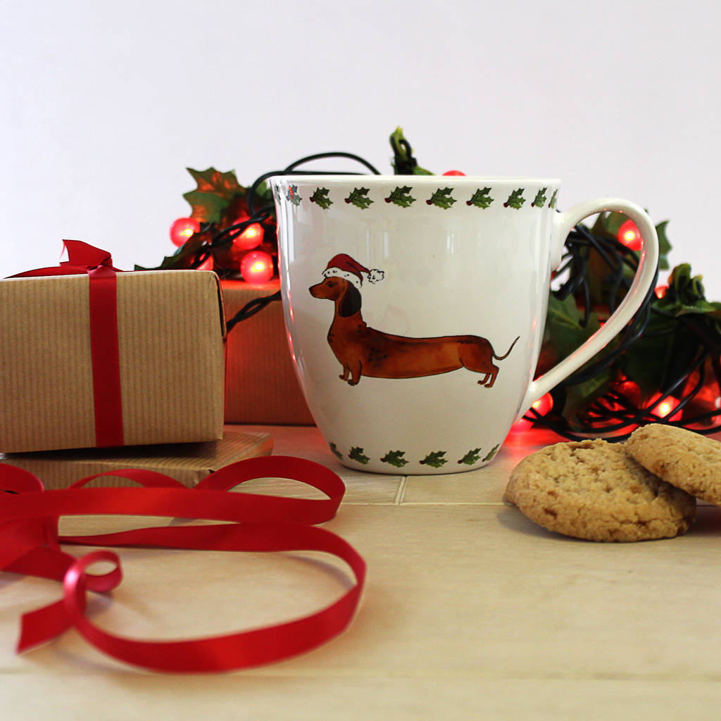 Santa Paws 20oz Christmas Dachshund Mug By Milly Green ...