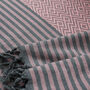Diamond Pattern Cotton Throw Blanket, Sustainable Gift, thumbnail 4 of 7