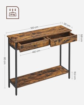 Console Table Industrial Style Sofa Table Steel Frame, 2 of 7