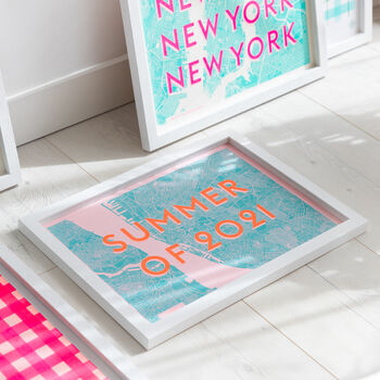 Summer 2021 Risograph Typography Map Print, 2 of 5