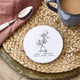 Personalised Birth Flower Ceramic Coaster, thumbnail 1 of 4