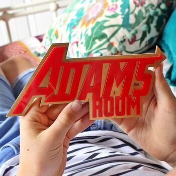 Avengers Inspired Personalised Bedroom Door Sign, 3 of 4