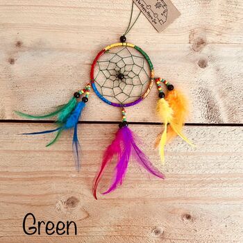 Mini Rainbow Dream Catchers With Vibrant Feathers, 5 of 11