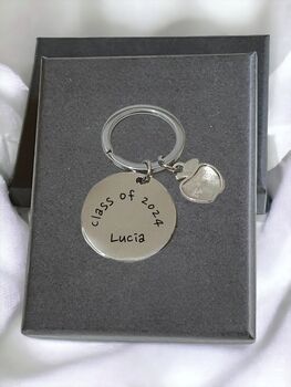 Personalised Teacher Gift Steel Key Ring Set Engraved, 3 of 4