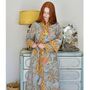 Coral Exotic Bouquet Cotton Dressing Gown, thumbnail 4 of 6