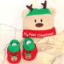 Baby's First Christmas Reindeer Hat And Booties Gift, thumbnail 1 of 4