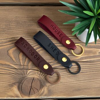 Personalised Leather Loop Keyring, 2 of 9