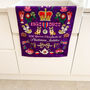 Pre Order Queens Platinum Jubilee Purple Tea Towel, thumbnail 4 of 5