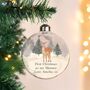 Personalised First Christmas Mummy Deer Glass Bauble, thumbnail 1 of 2