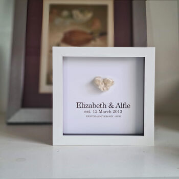 Personalised 8th Anniversary Gift Handmade Silk Heart, 4 of 9