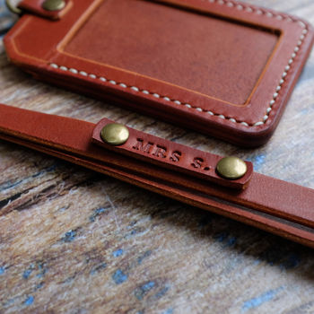 Leather ID Holder With Personalised Lanyard, 4 of 9