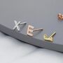 One Small Initial Letter Stud Earring In Sterling Silver, thumbnail 3 of 9